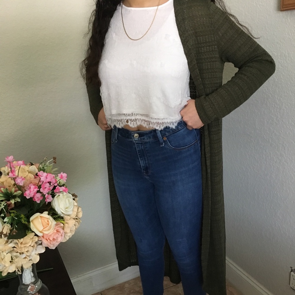 Mossimo Supply Co. Olive Green Long Cardigan